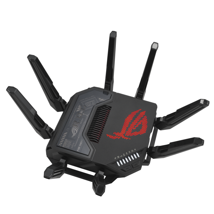 ASUS ROG Rapture GT-BE98 Pro Quad-Band WiFi 7 Gaming Router, Next-Gen Computing, Dual 6 GHz Band Speeds 30 Gbps Dual 10Gbps Port