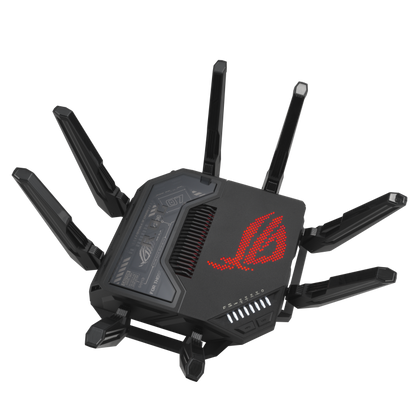 ASUS ROG Rapture GT-BE98 Pro Quad-Band WiFi 7 Gaming Router, Next-Gen Computing, Dual 6 GHz Band Speeds 30 Gbps Dual 10Gbps Port