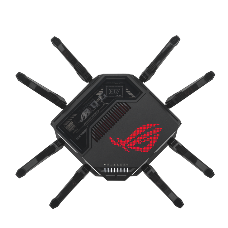 ASUS ROG Rapture GT-BE98 Pro Quad-Band WiFi 7 Gaming Router, Next-Gen Computing, Dual 6 GHz Band Speeds 30 Gbps Dual 10Gbps Port