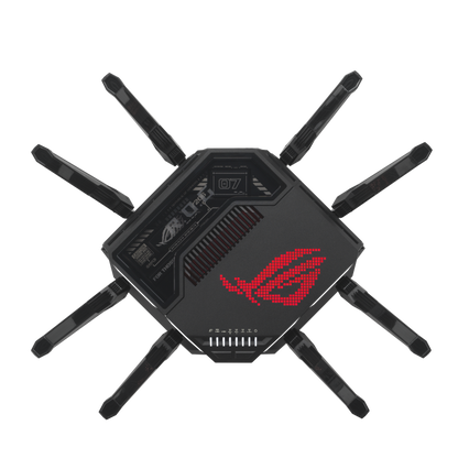 ASUS ROG Rapture GT-BE98 Pro Quad-Band WiFi 7 Gaming Router, Next-Gen Computing, Dual 6 GHz Band Speeds 30 Gbps Dual 10Gbps Port