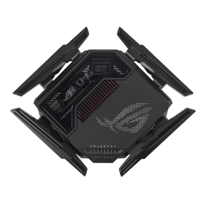 ASUS ROG Rapture GT-BE98 Pro Quad-Band WiFi 7 Gaming Router, Next-Gen Computing, Dual 6 GHz Band Speeds 30 Gbps Dual 10Gbps Port