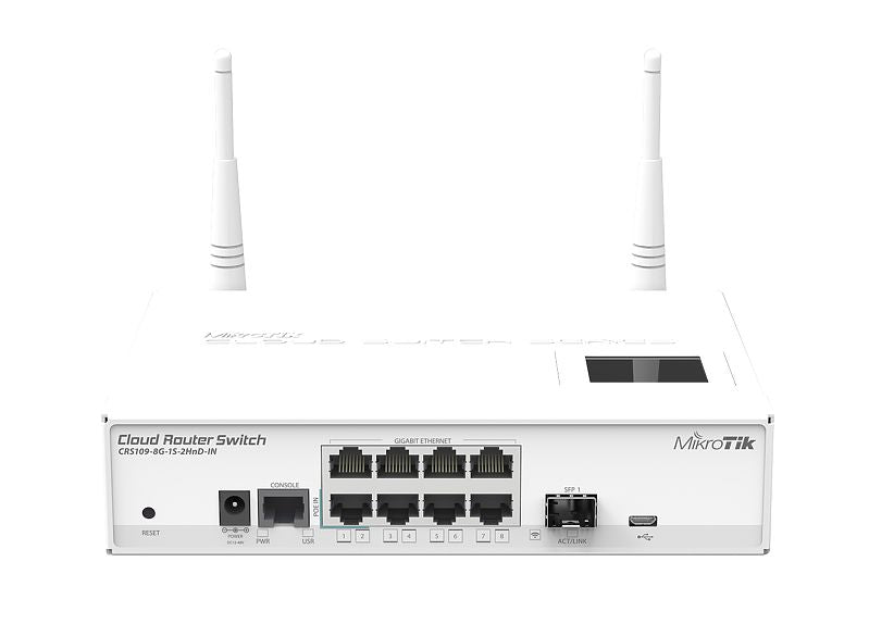 MikroTik CRS109-8G-1S-2HnD-IN Cloud Router Switch 8 Gigabit Ports RouterOS With 2.4GHz Wi-Fi - Best WiFi Mall