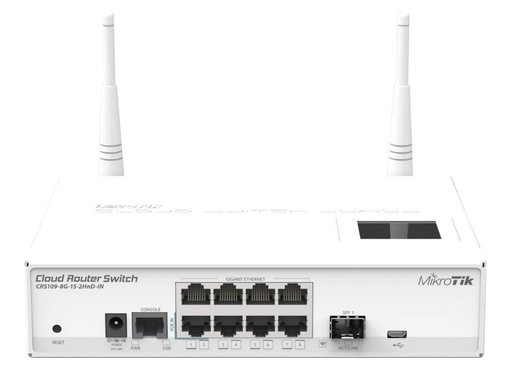 MikroTik CRS109-8G-1S-2HnD-IN Cloud Router Switch 8 Gigabit Ports RouterOS With 2.4GHz Wi-Fi - Best WiFi Mall